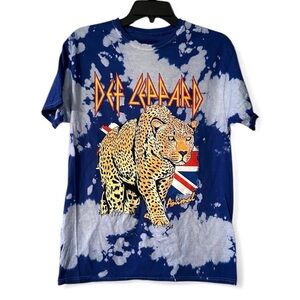 Def Leppard T-shirt sz 2XL Hysteria Animal
Band Tee Bleach Tie Dye Blue White